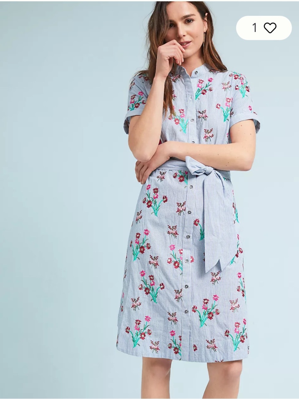Maeve Anthropologie Embroidered Shirtdress